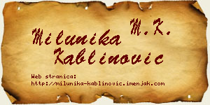 Milunika Kablinović vizit kartica